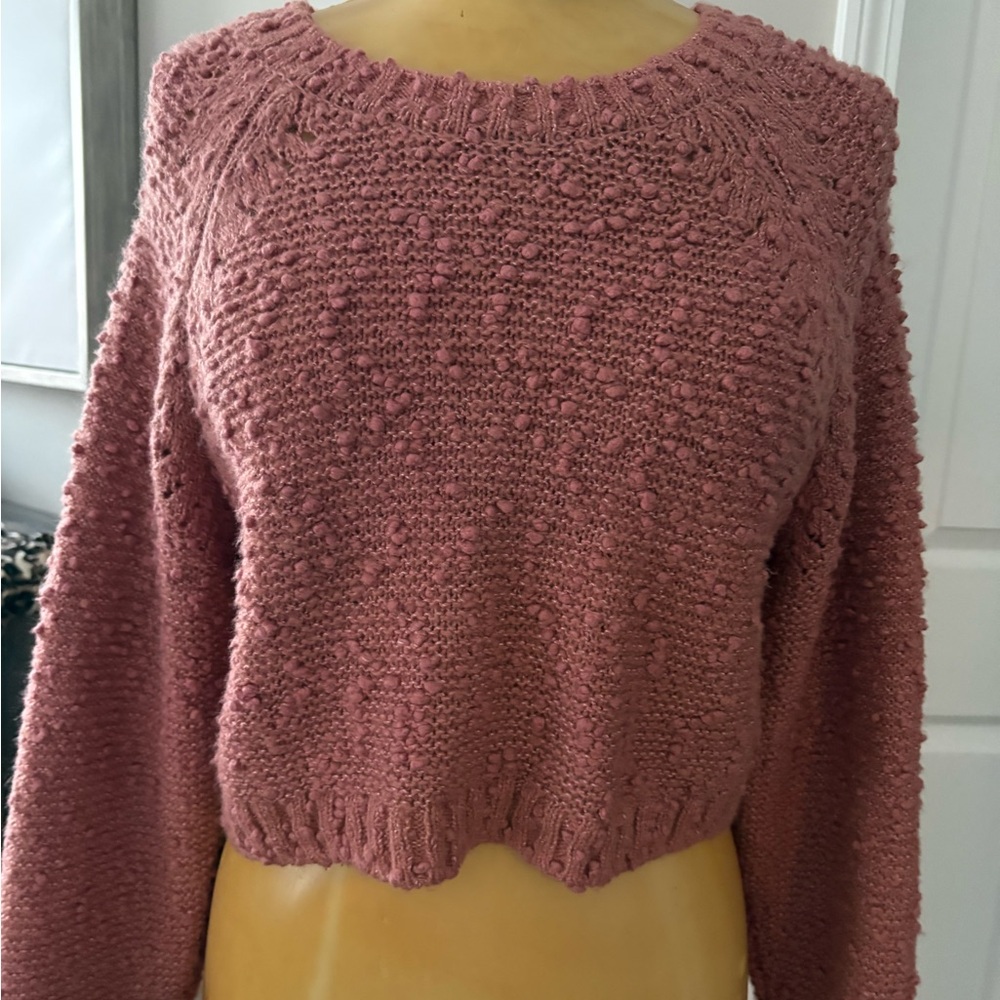 Altar'd State Textured Knit Sweater - Mauve